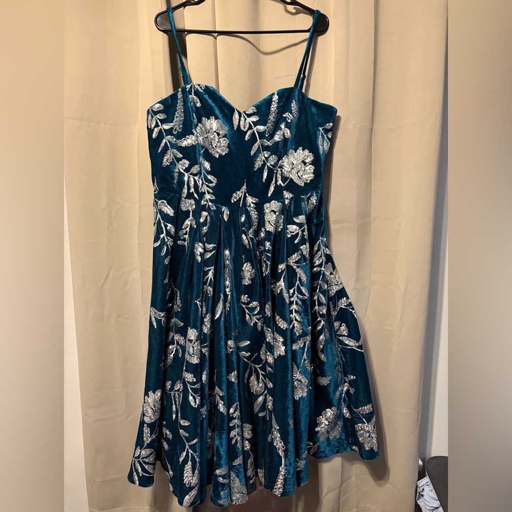 JessaKae Wish Teal and Silver Dress